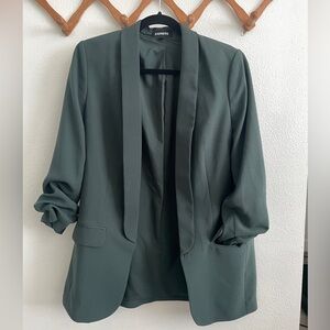 Express Women's Dark Green Blazer 3/4 sleeve